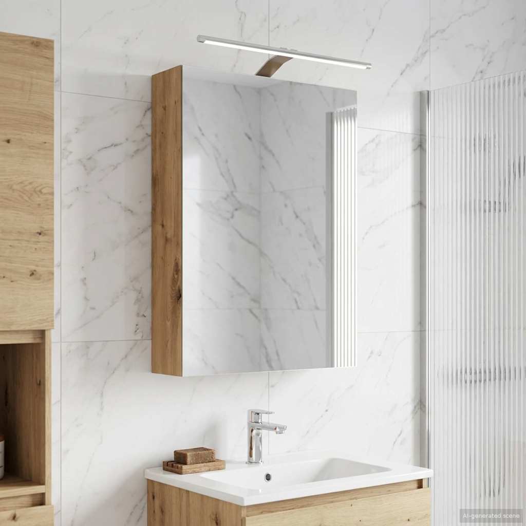 vidaXL Badkamer spiegelkast Wit 30 x 10,5 x 50 cm Bewerkt hout