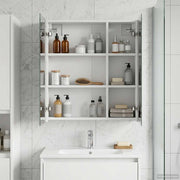 vidaXL Badkamer spiegelkast Wit 60 x 14,5 x 70 cm Bewerkt hout
