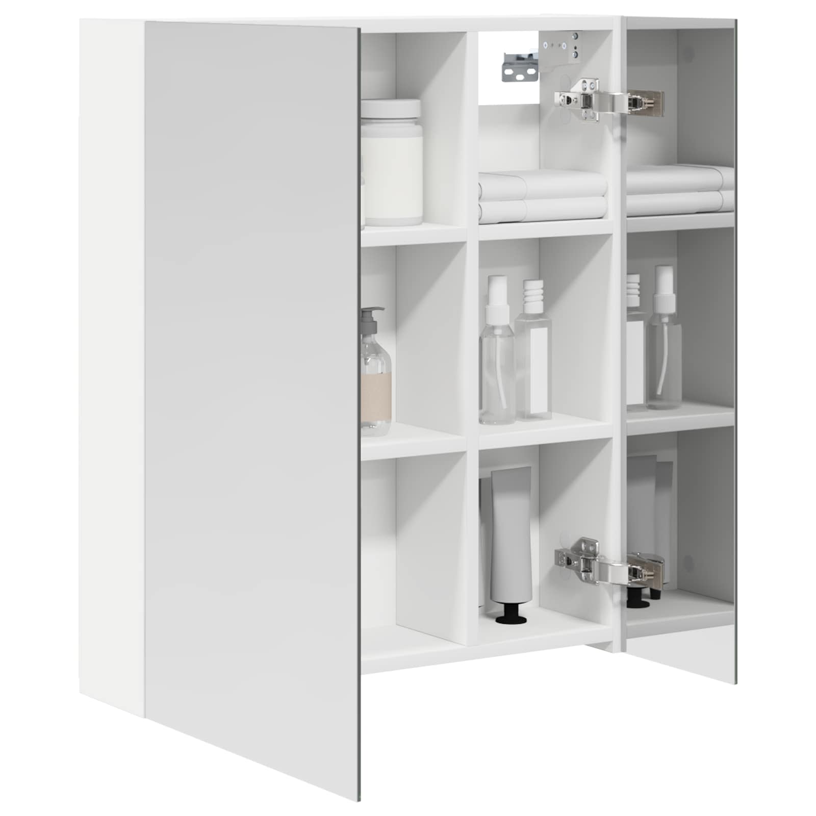 vidaXL Badkamer spiegelkast Wit 60 x 14,5 x 70 cm Bewerkt hout