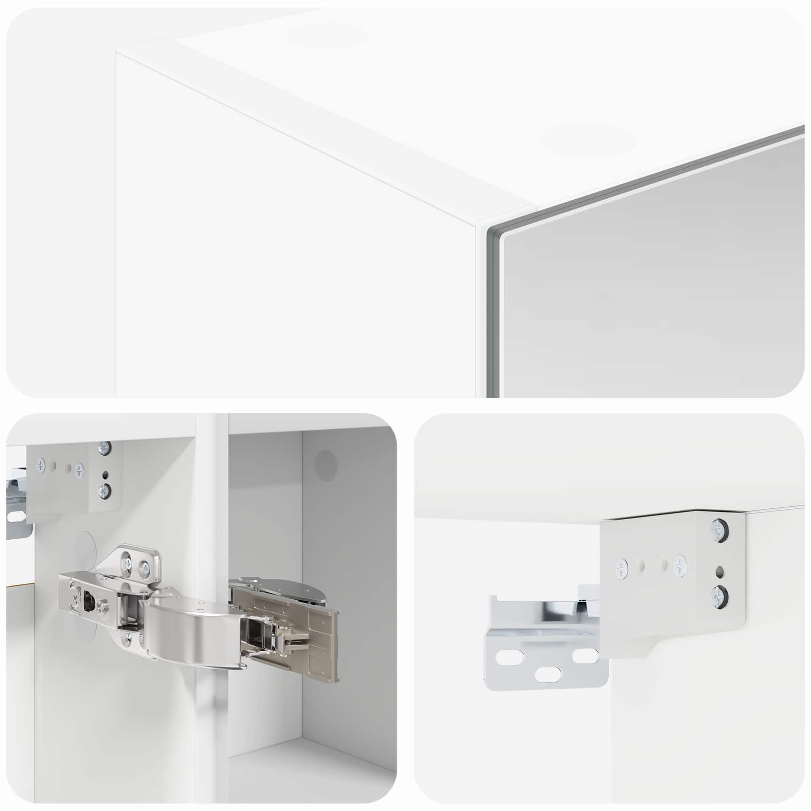 vidaXL Badkamer spiegelkast Wit 60 x 14,5 x 70 cm Bewerkt hout