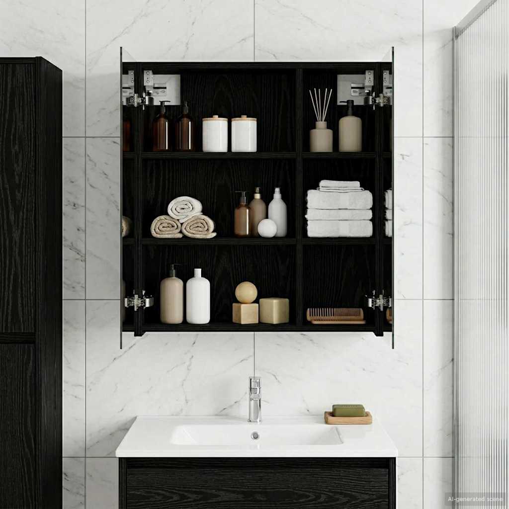 vidaXL Badkamer spiegelkast Wit 60 x 14,5 x 70 cm Bewerkt hout