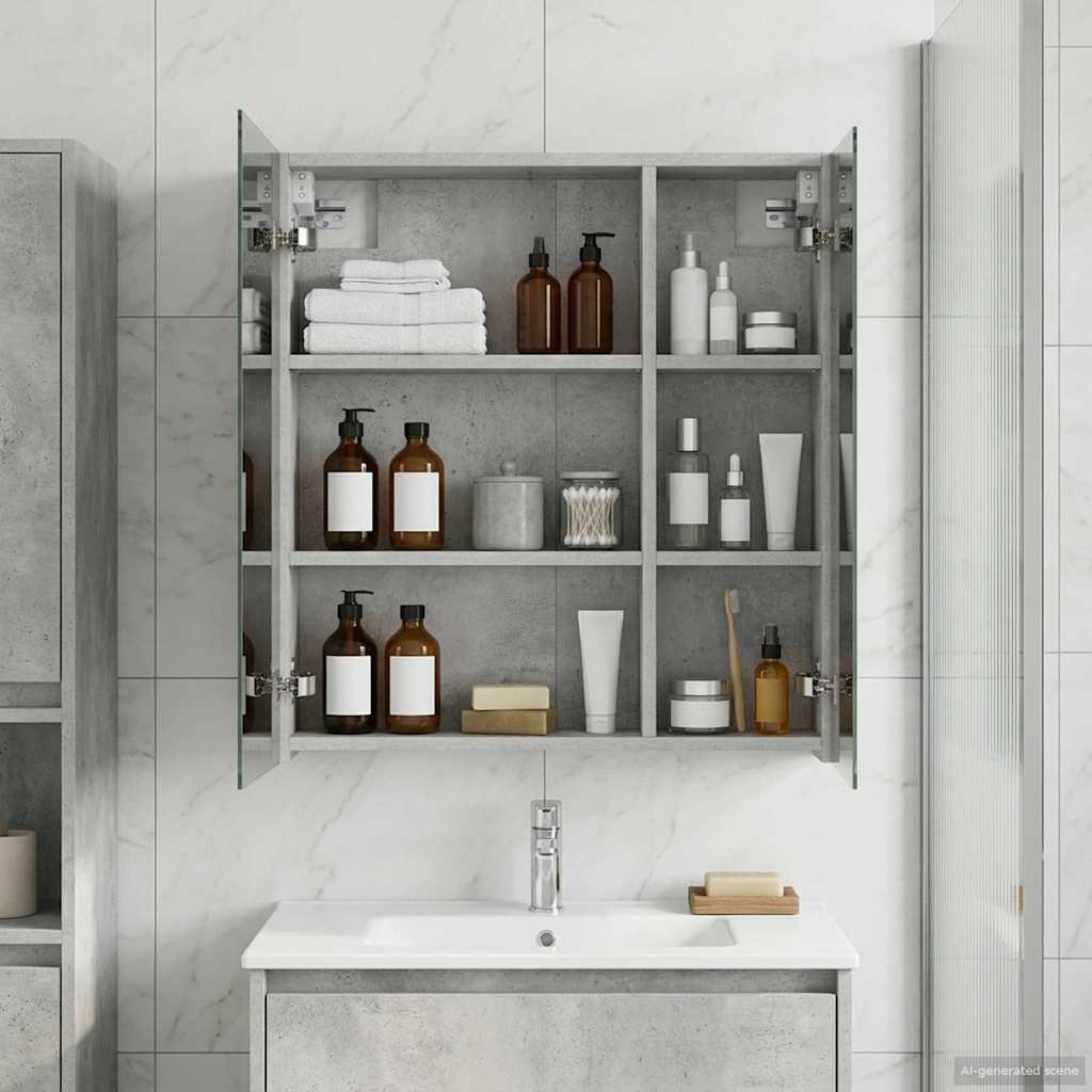 vidaXL Badkamer spiegelkast Wit 60 x 14,5 x 70 cm Bewerkt hout