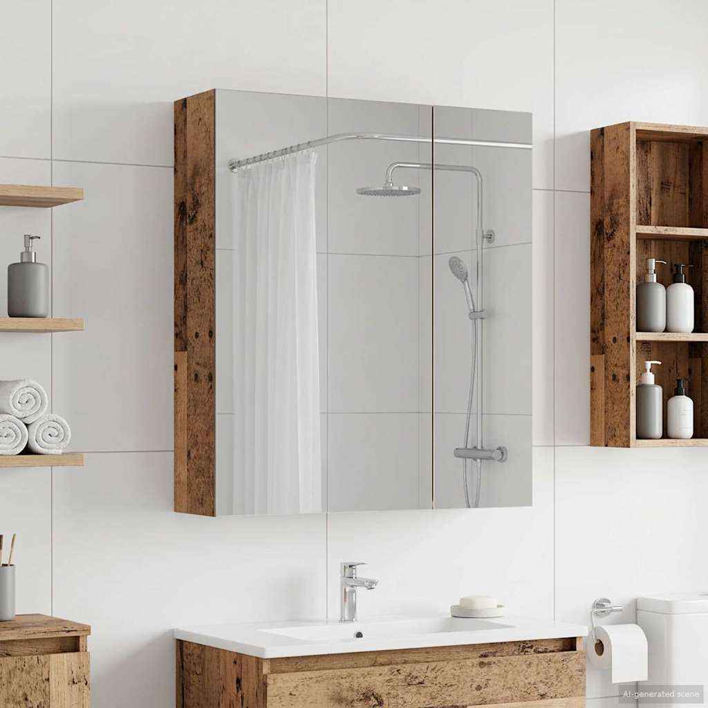 vidaXL Badkamer spiegelkast Wit 60 x 14,5 x 70 cm Bewerkt hout