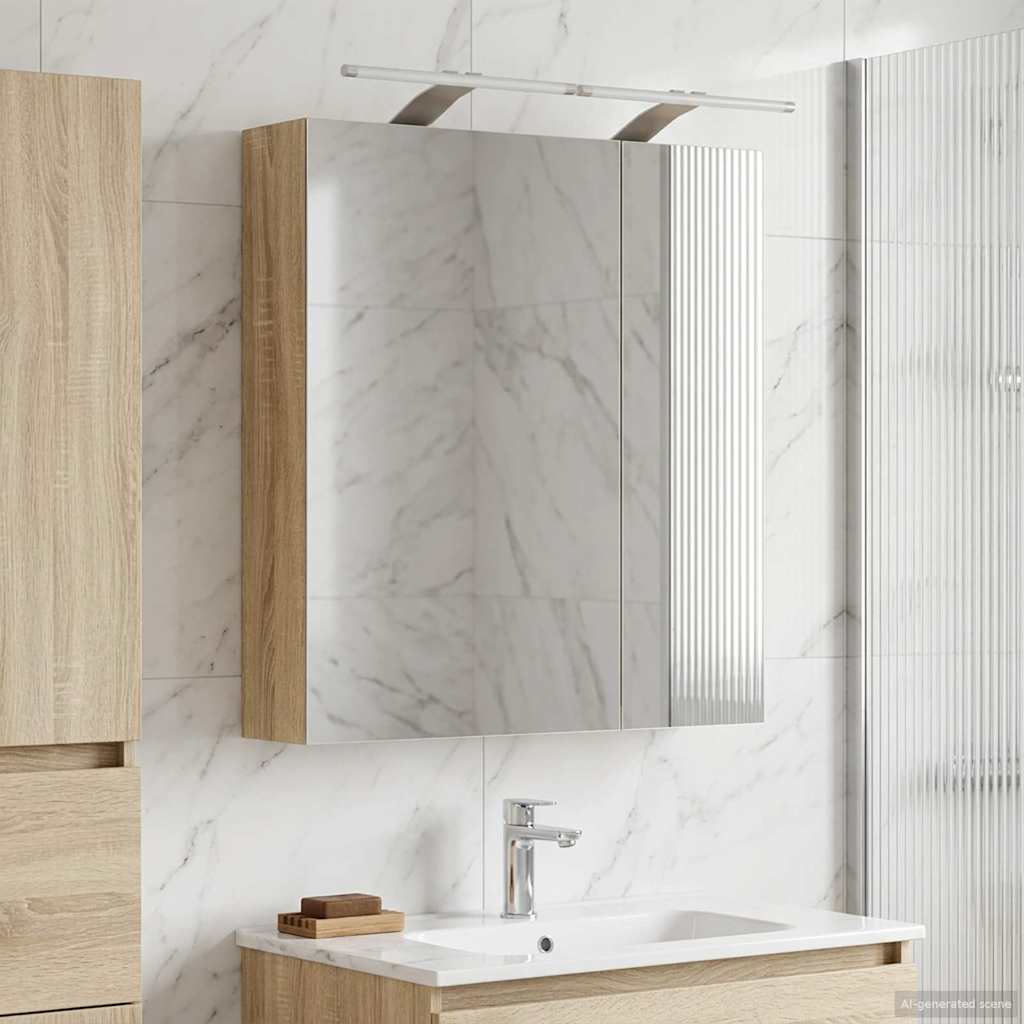 vidaXL Badkamer spiegelkast Wit 60 x 14,5 x 70 cm Bewerkt hout