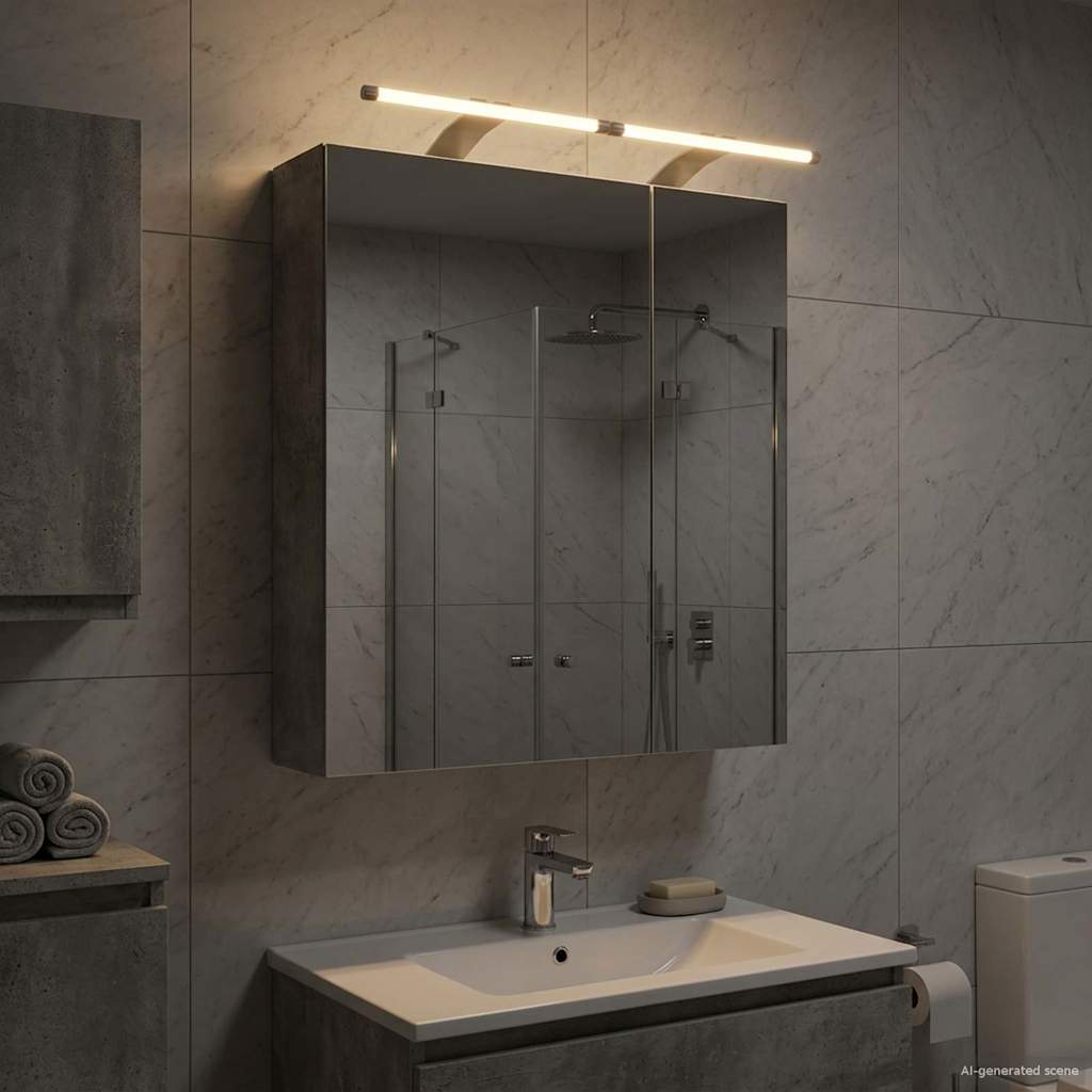 vidaXL Badkamer spiegelkast Wit 60 x 14,5 x 70 cm Bewerkt hout