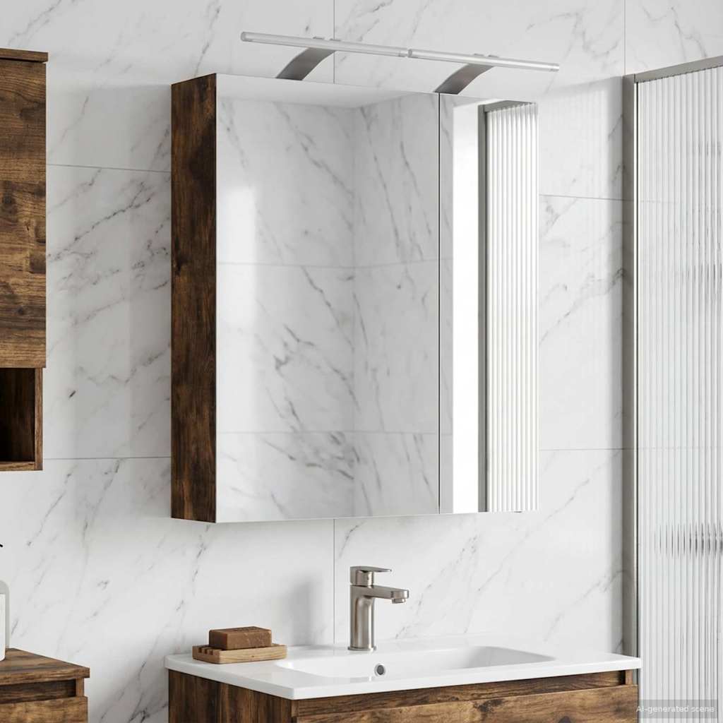vidaXL Badkamer spiegelkast Wit 60 x 14,5 x 70 cm Bewerkt hout