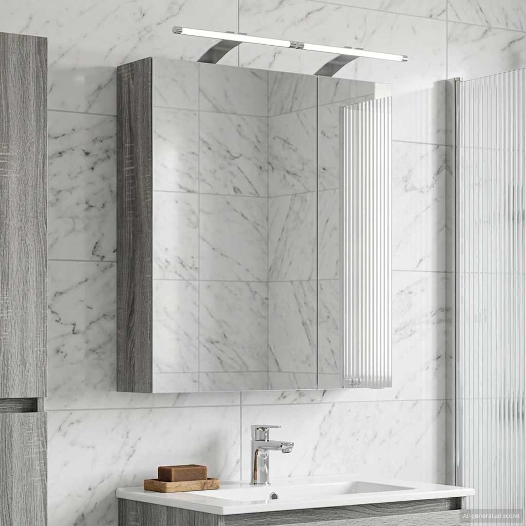 vidaXL Badkamer spiegelkast Wit 60 x 14,5 x 70 cm Bewerkt hout