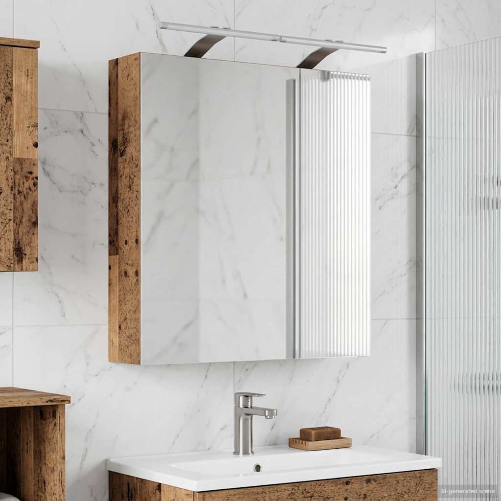 vidaXL Badkamer spiegelkast Wit 60 x 14,5 x 70 cm Bewerkt hout