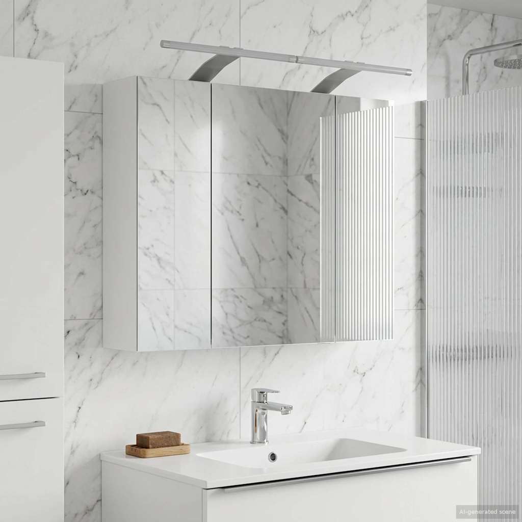 vidaXL Badkamer spiegelkast voor Wit 60 x 14,5 x 50 cm Bewerkt hout