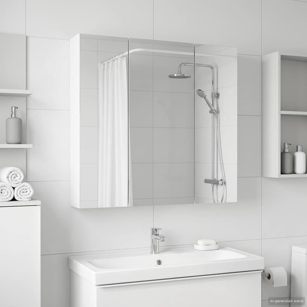 vidaXL Badkamer spiegelkast voor Wit 60 x 14,5 x 50 cm Bewerkt hout
