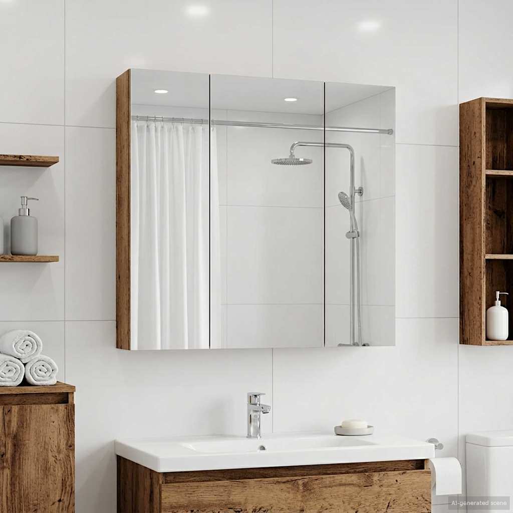 vidaXL Badkamer spiegelkast voor Wit 60 x 14,5 x 50 cm Bewerkt hout
