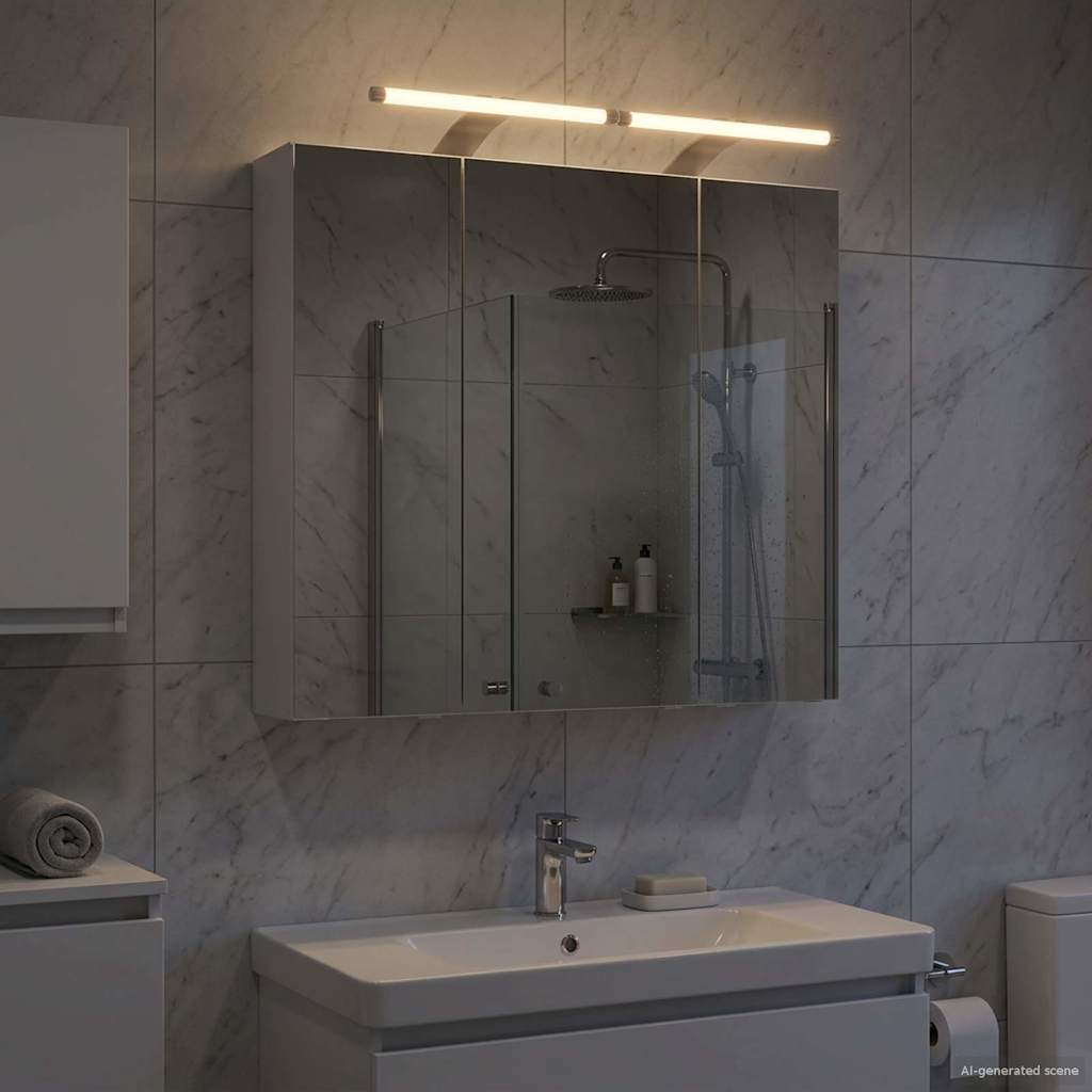 vidaXL Badkamer spiegelkast voor Wit 60 x 14,5 x 50 cm Bewerkt hout