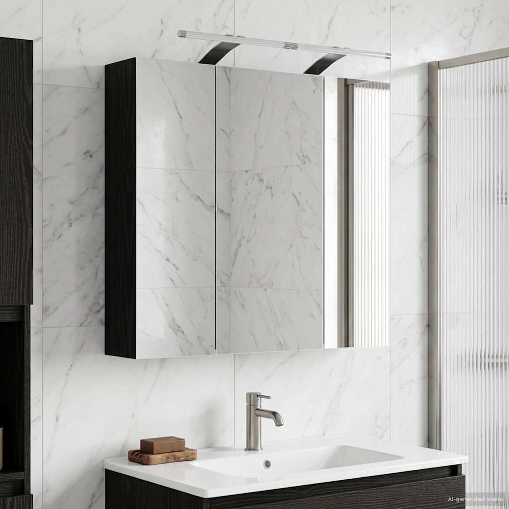 vidaXL Badkamer spiegelkast voor Wit 60 x 14,5 x 50 cm Bewerkt hout