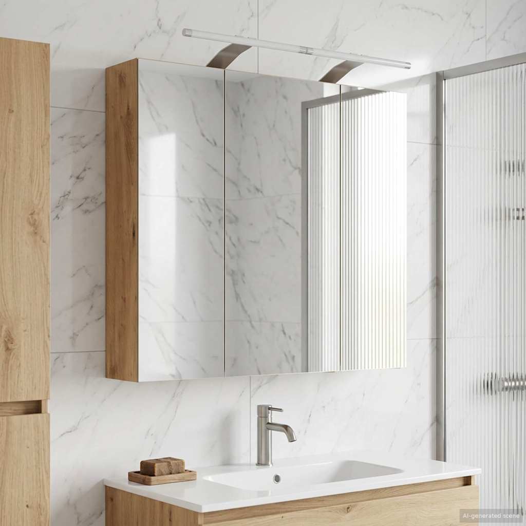 vidaXL Badkamer spiegelkast voor Wit 60 x 14,5 x 50 cm Bewerkt hout