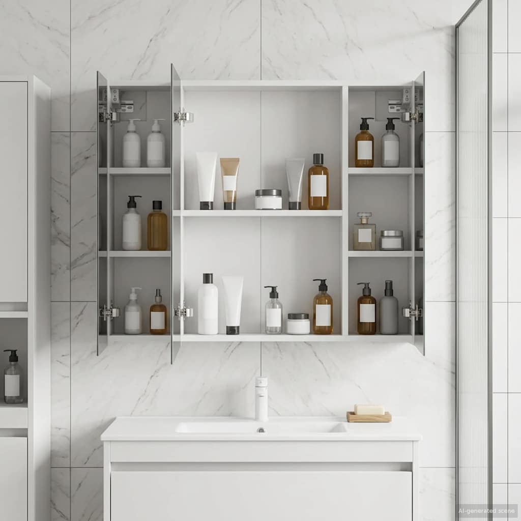 vidaXL Badkamer spiegelkast voor Wit 60 x 14,5 x 50 cm Bewerkt hout