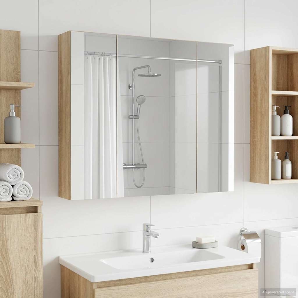 vidaXL Badkamer spiegelkast voor Wit 60 x 14,5 x 50 cm Bewerkt hout