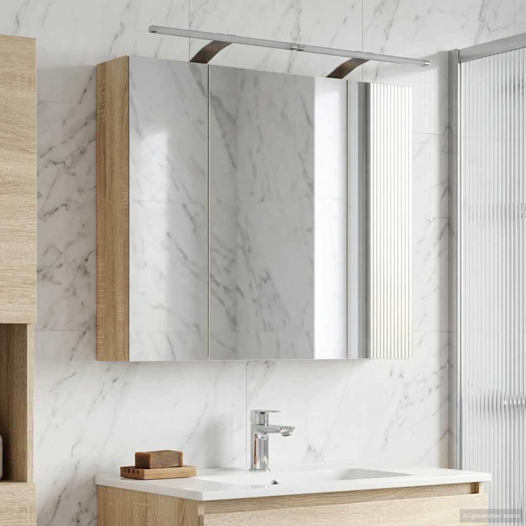 vidaXL Badkamer spiegelkast voor Wit 60 x 14,5 x 50 cm Bewerkt hout