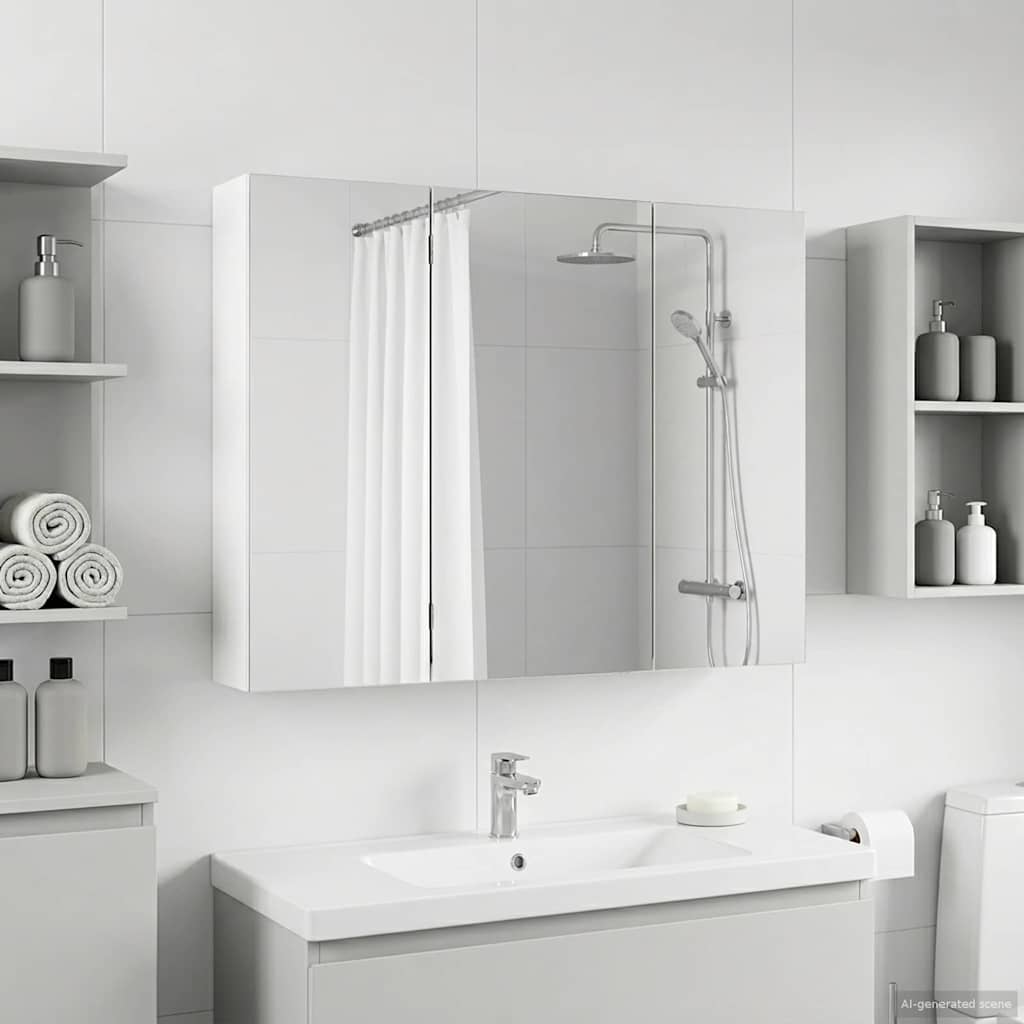 vidaXL Badkamer spiegelkast voor Wit 60 x 14,5 x 50 cm Bewerkt hout