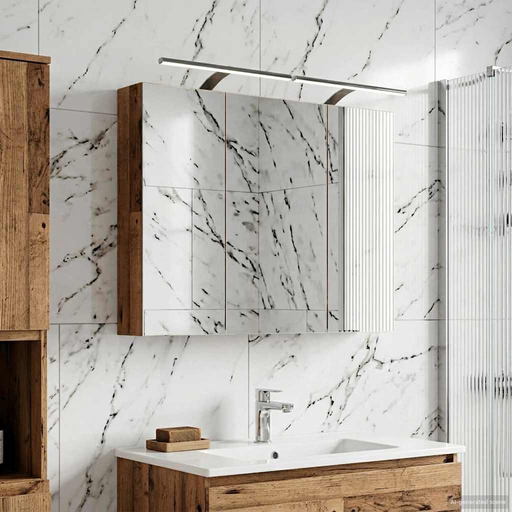 vidaXL Badkamer spiegelkast voor Wit 60 x 14,5 x 50 cm Bewerkt hout