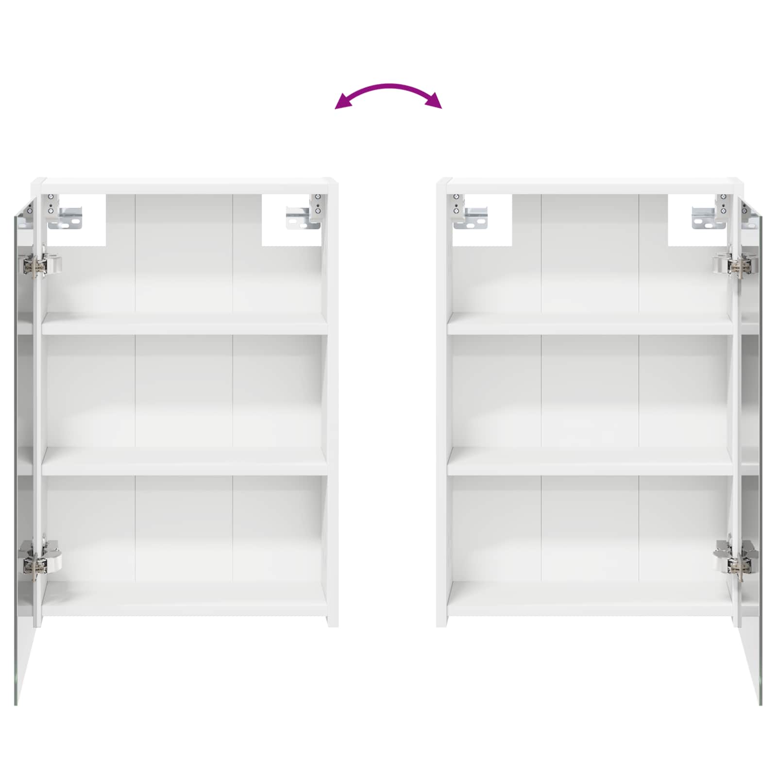 vidaXL Badkamer spiegelkast Wit 43 x 16 x 62.5 cm Bewerkt hout