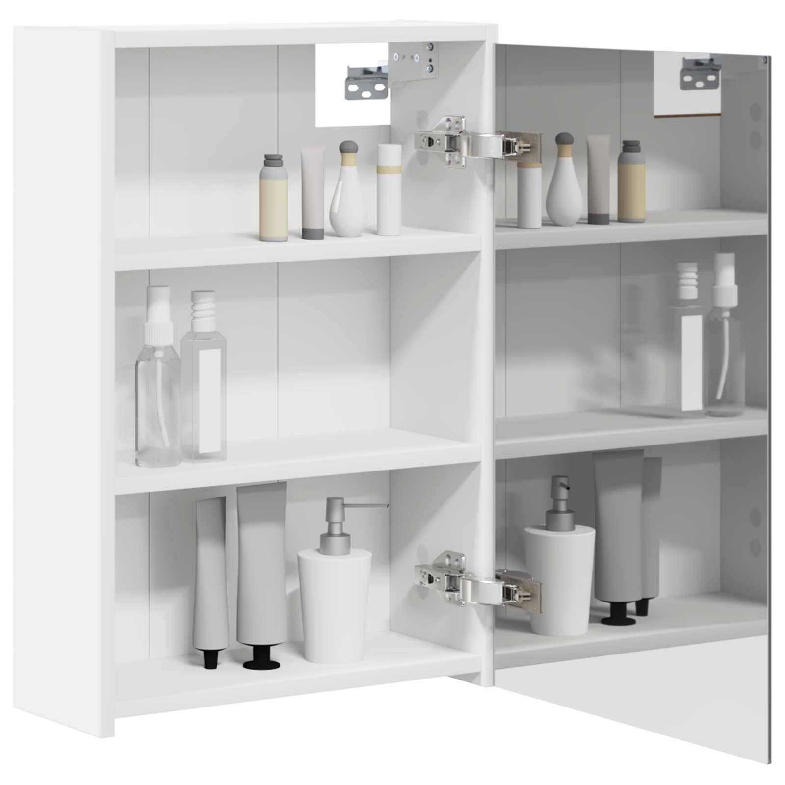 vidaXL Badkamer spiegelkast Wit 43 x 16 x 62.5 cm Bewerkt hout