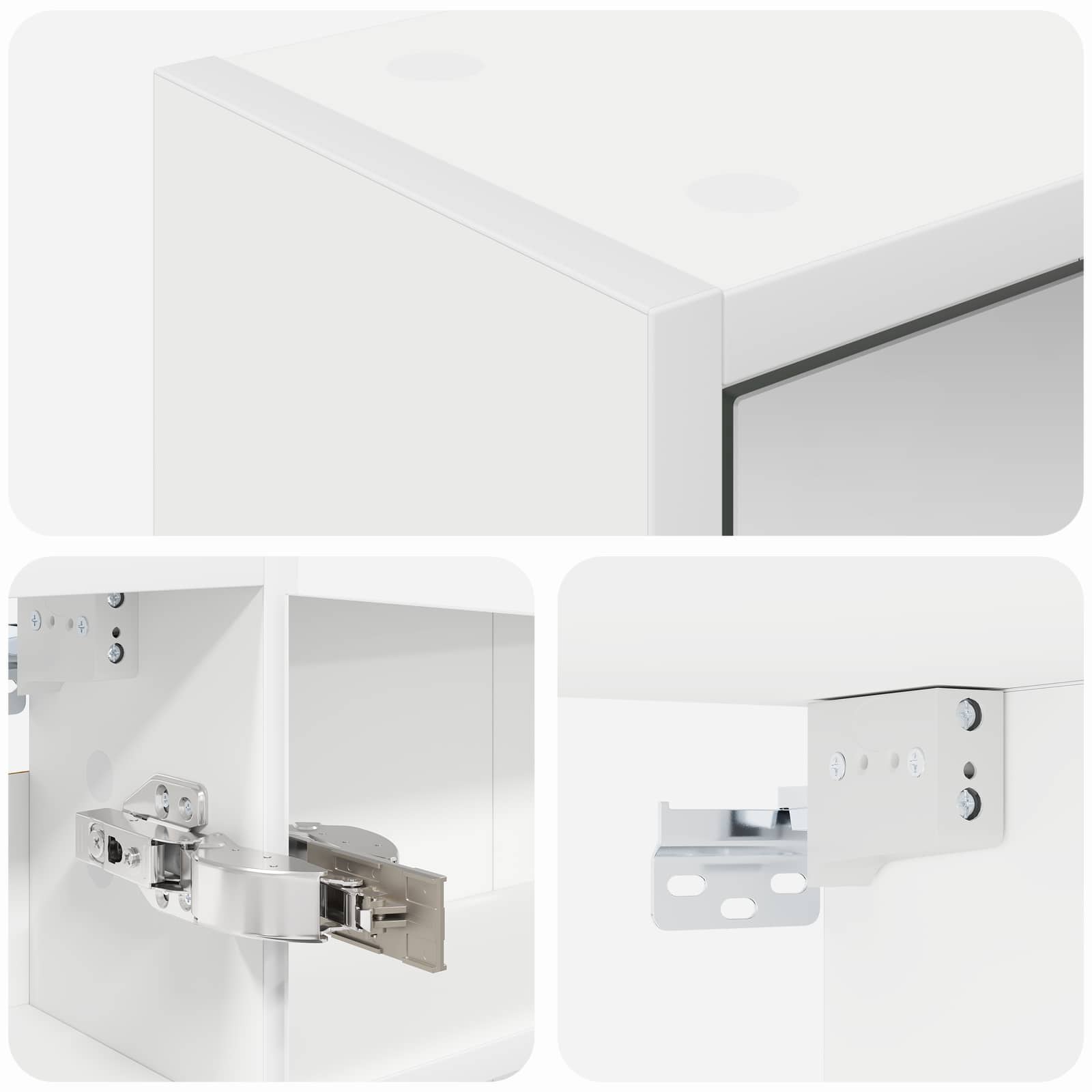 vidaXL Badkamer spiegelkast Wit 43 x 16 x 62.5 cm Bewerkt hout