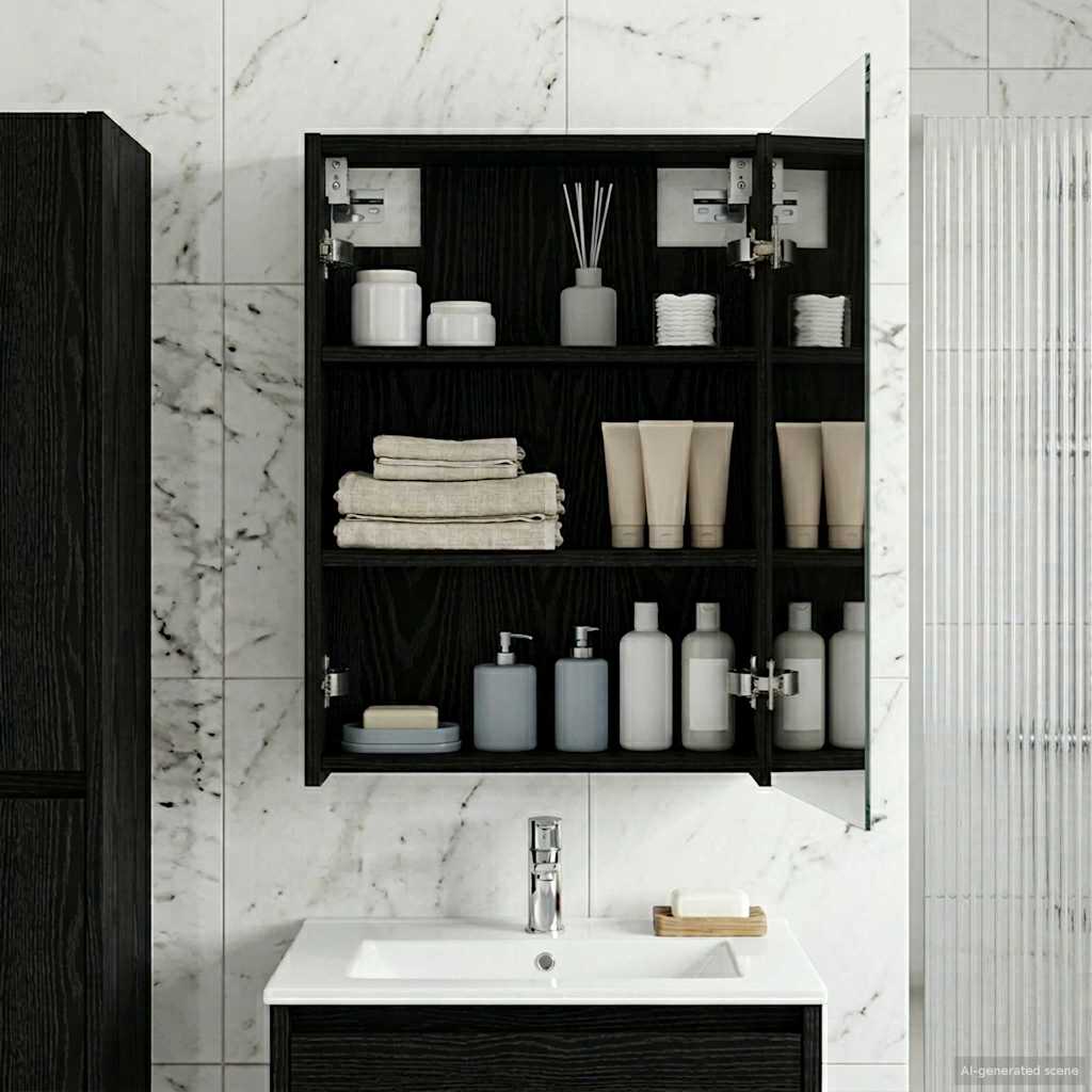 vidaXL Badkamer spiegelkast Wit 43 x 16 x 62.5 cm Bewerkt hout