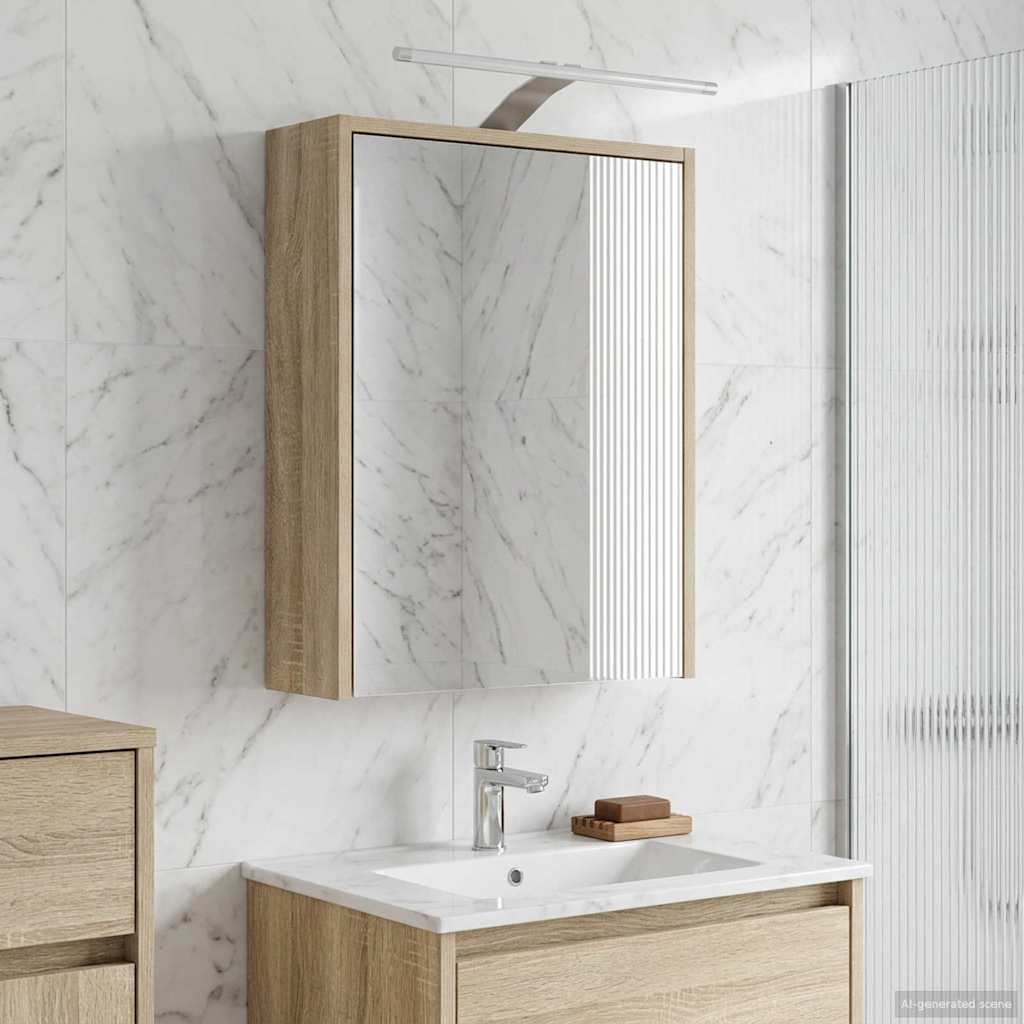 vidaXL Badkamer spiegelkast Wit 43 x 16 x 62.5 cm Bewerkt hout