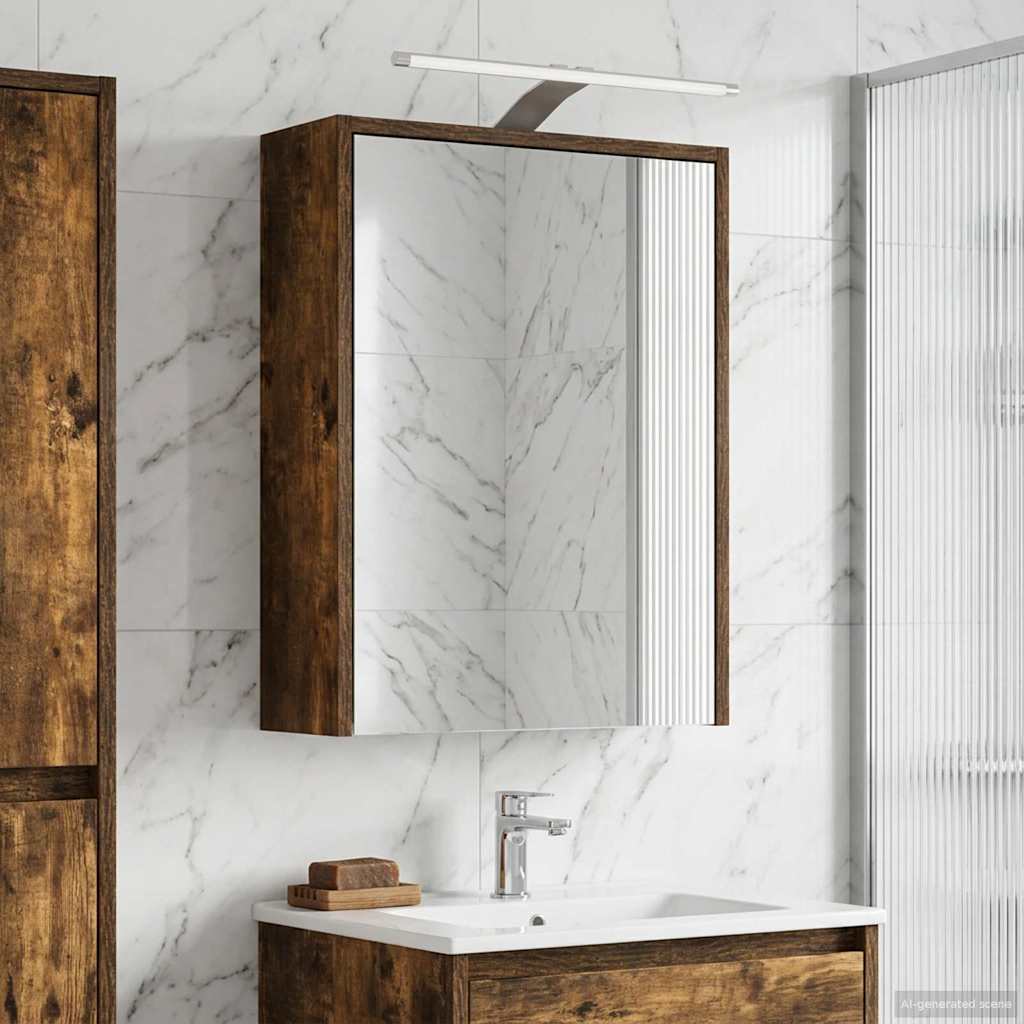 vidaXL Badkamer spiegelkast Wit 43 x 16 x 62.5 cm Bewerkt hout