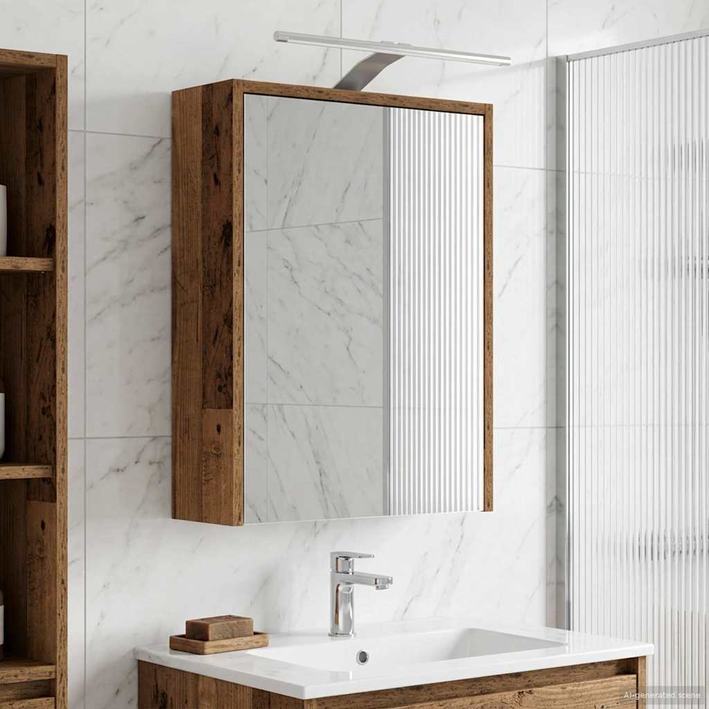 vidaXL Badkamer spiegelkast Wit 43 x 16 x 62.5 cm Bewerkt hout