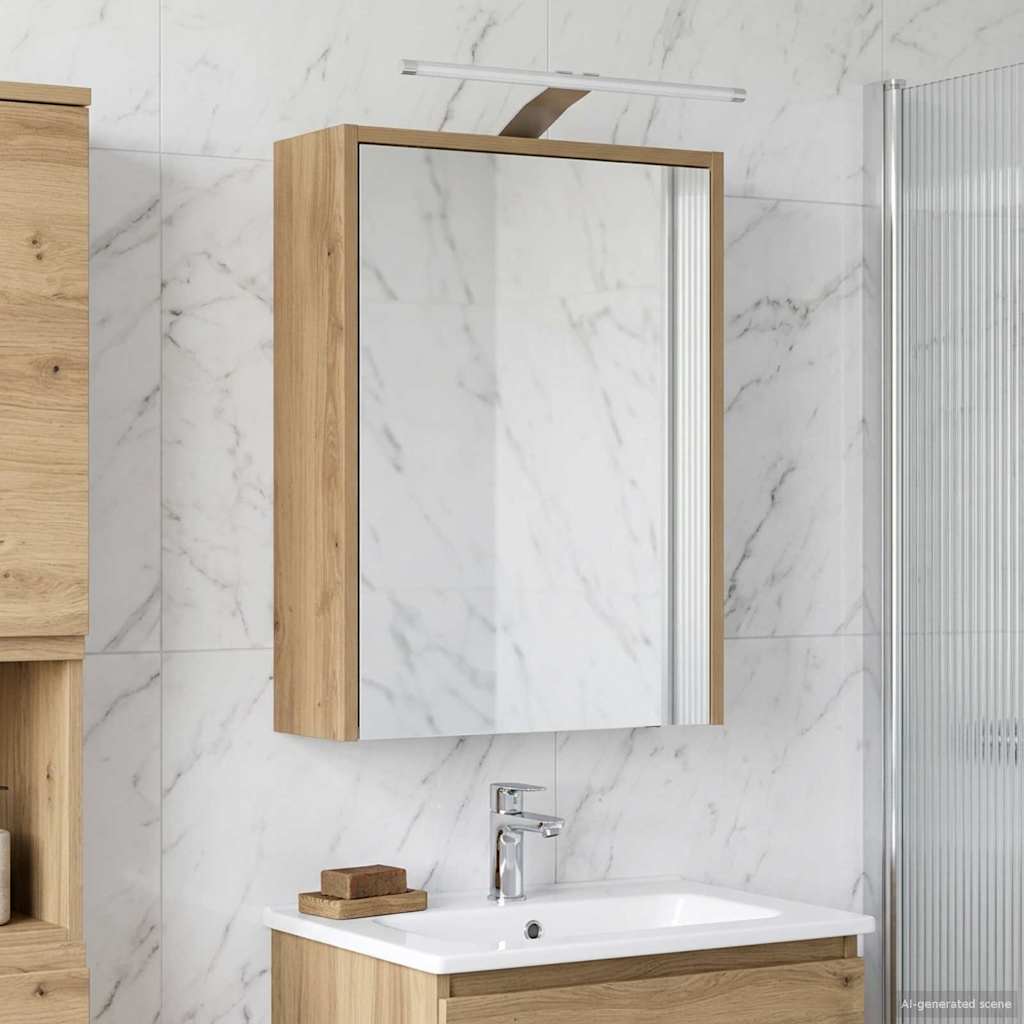 vidaXL Badkamer spiegelkast Wit 43 x 16 x 62.5 cm Bewerkt hout