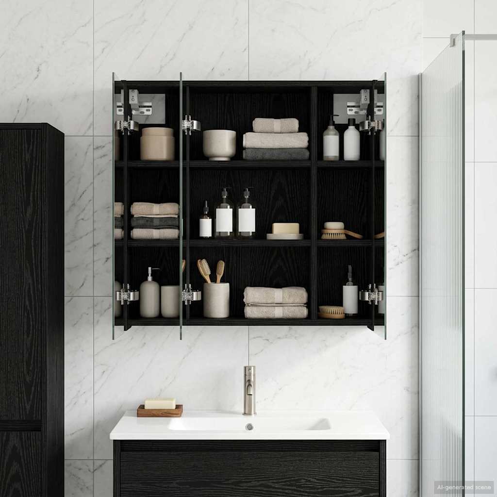 vidaXL Badkamer spiegelkast Wit 43 x 16 x 62.5 cm Bewerkt hout