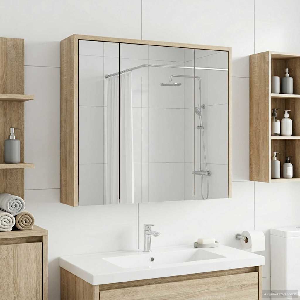 vidaXL Badkamer spiegelkast Wit 43 x 16 x 62.5 cm Bewerkt hout
