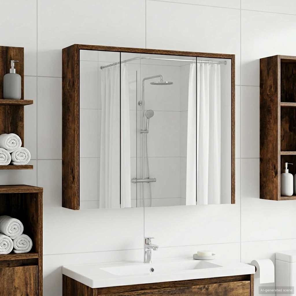 vidaXL Badkamer spiegelkast Wit 43 x 16 x 62.5 cm Bewerkt hout