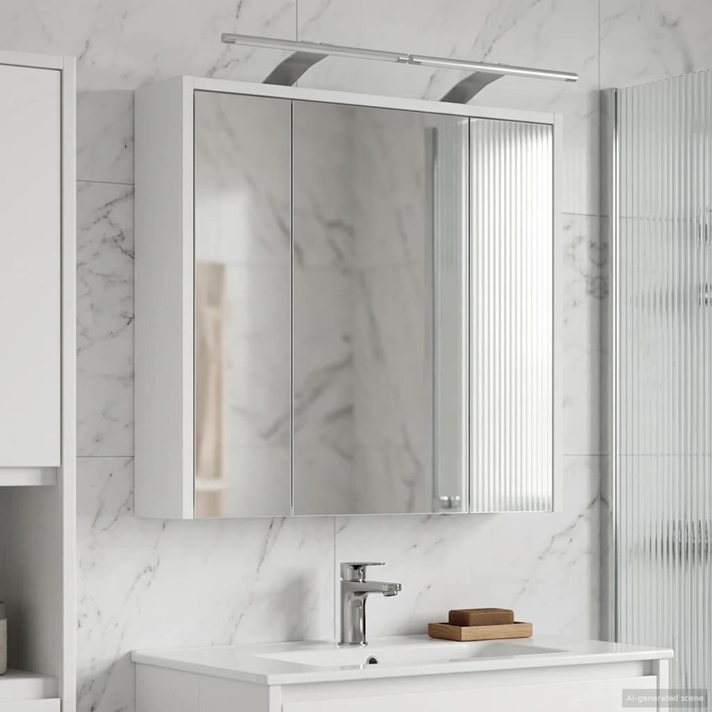 vidaXL Badkamer spiegelkast Wit 43 x 16 x 62.5 cm Bewerkt hout