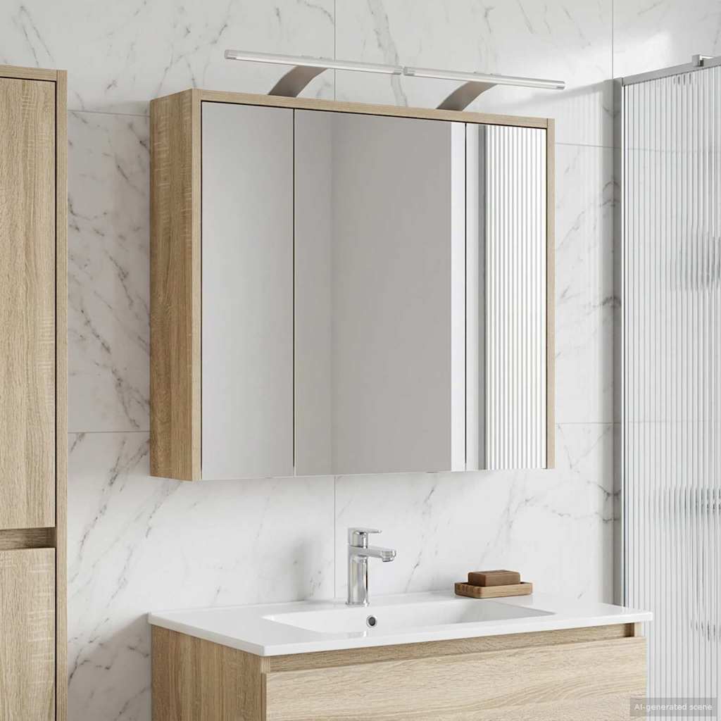 vidaXL Badkamer spiegelkast Wit 43 x 16 x 62.5 cm Bewerkt hout