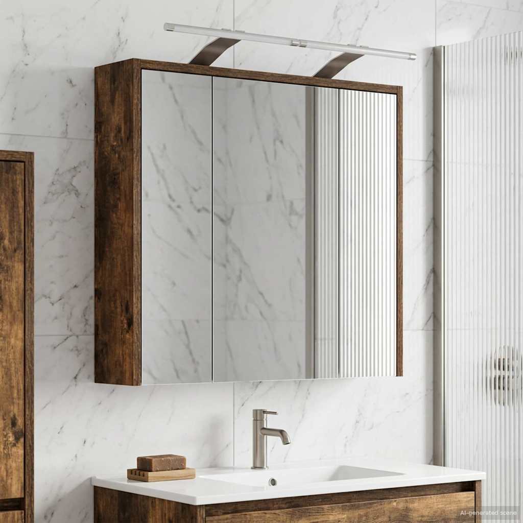 vidaXL Badkamer spiegelkast Wit 43 x 16 x 62.5 cm Bewerkt hout
