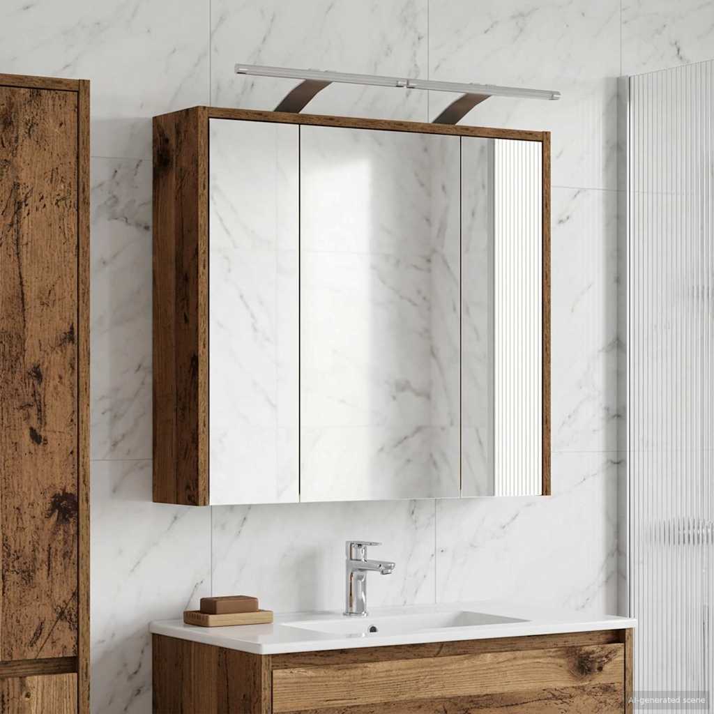 vidaXL Badkamer spiegelkast Wit 43 x 16 x 62.5 cm Bewerkt hout