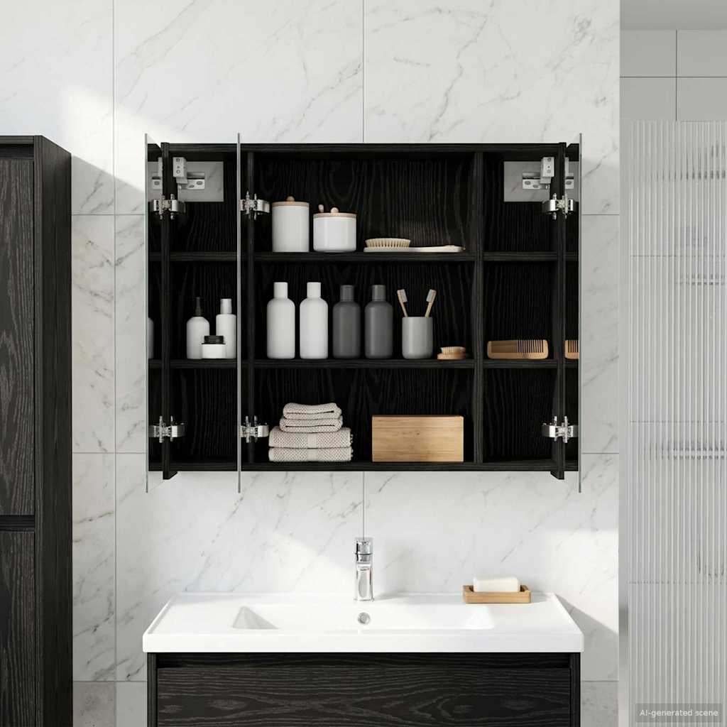 vidaXL Badkamer spiegelkast Wit 43 x 16 x 62.5 cm Bewerkt hout