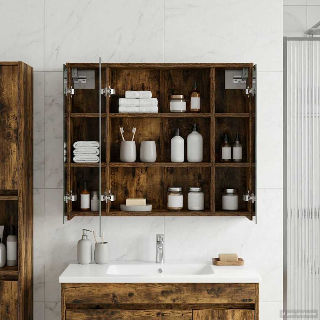vidaXL Badkamer spiegelkast Wit 43 x 16 x 62.5 cm Bewerkt hout