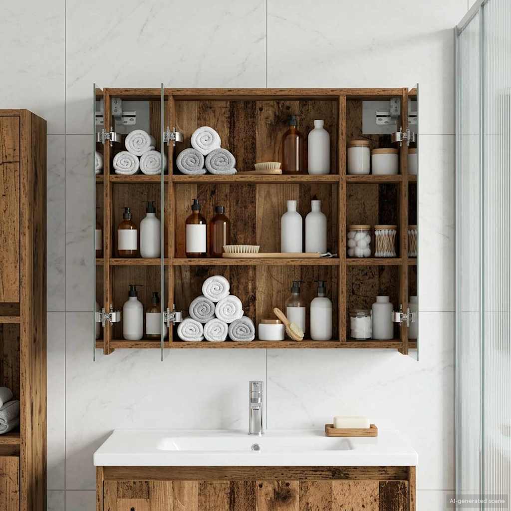 vidaXL Badkamer spiegelkast Wit 43 x 16 x 62.5 cm Bewerkt hout
