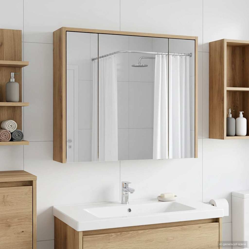 vidaXL Badkamer spiegelkast Wit 43 x 16 x 62.5 cm Bewerkt hout