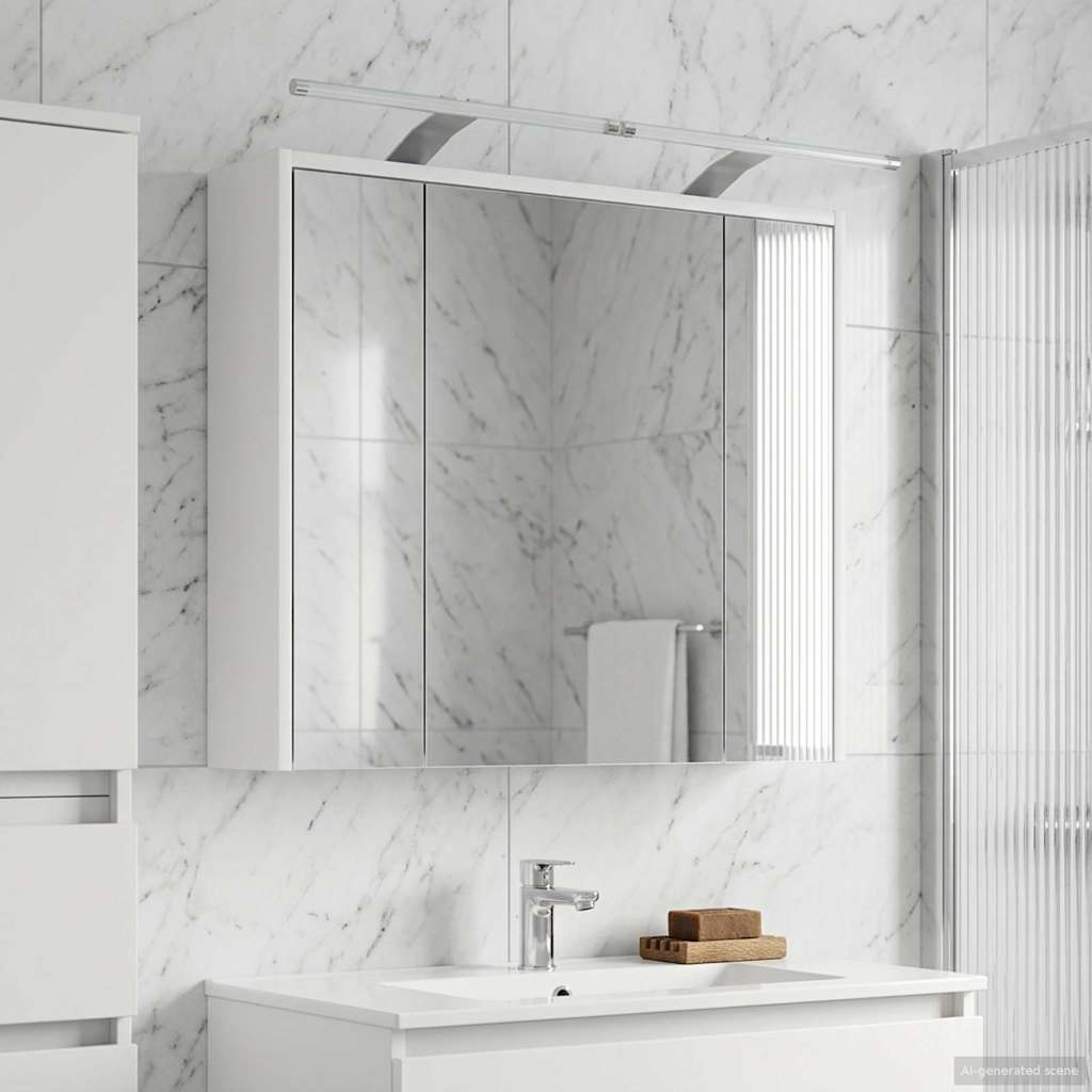 vidaXL Badkamer spiegelkast Wit 43 x 16 x 62.5 cm Bewerkt hout