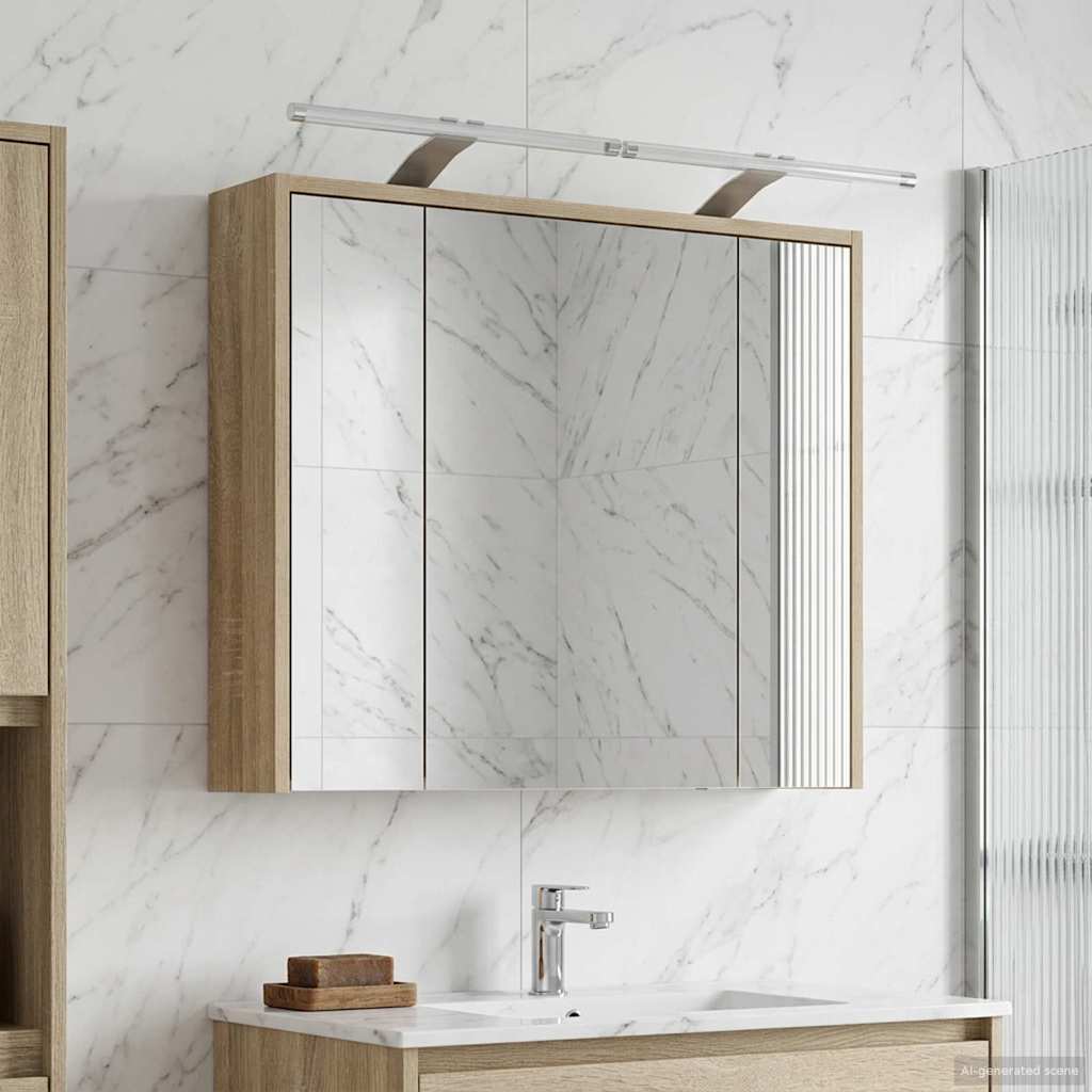 vidaXL Badkamer spiegelkast Wit 43 x 16 x 62.5 cm Bewerkt hout