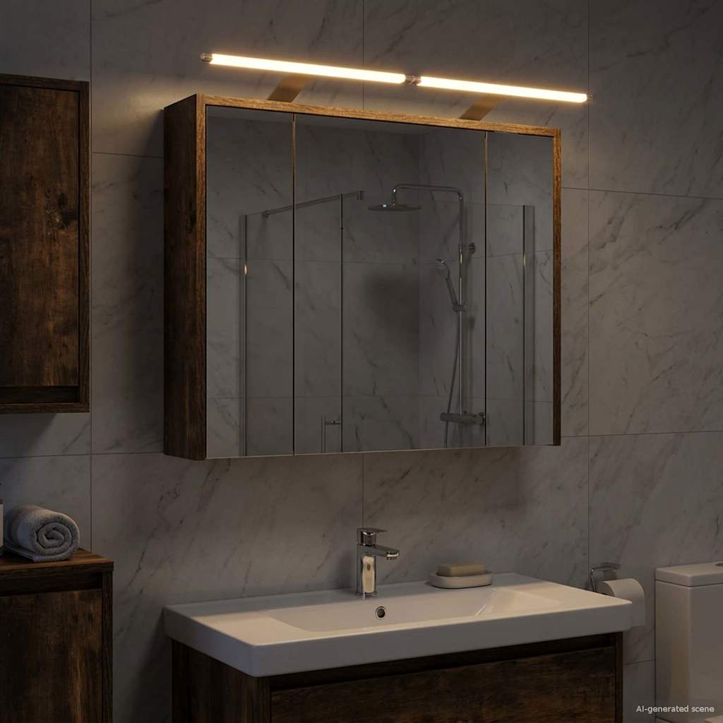 vidaXL Badkamer spiegelkast Wit 43 x 16 x 62.5 cm Bewerkt hout