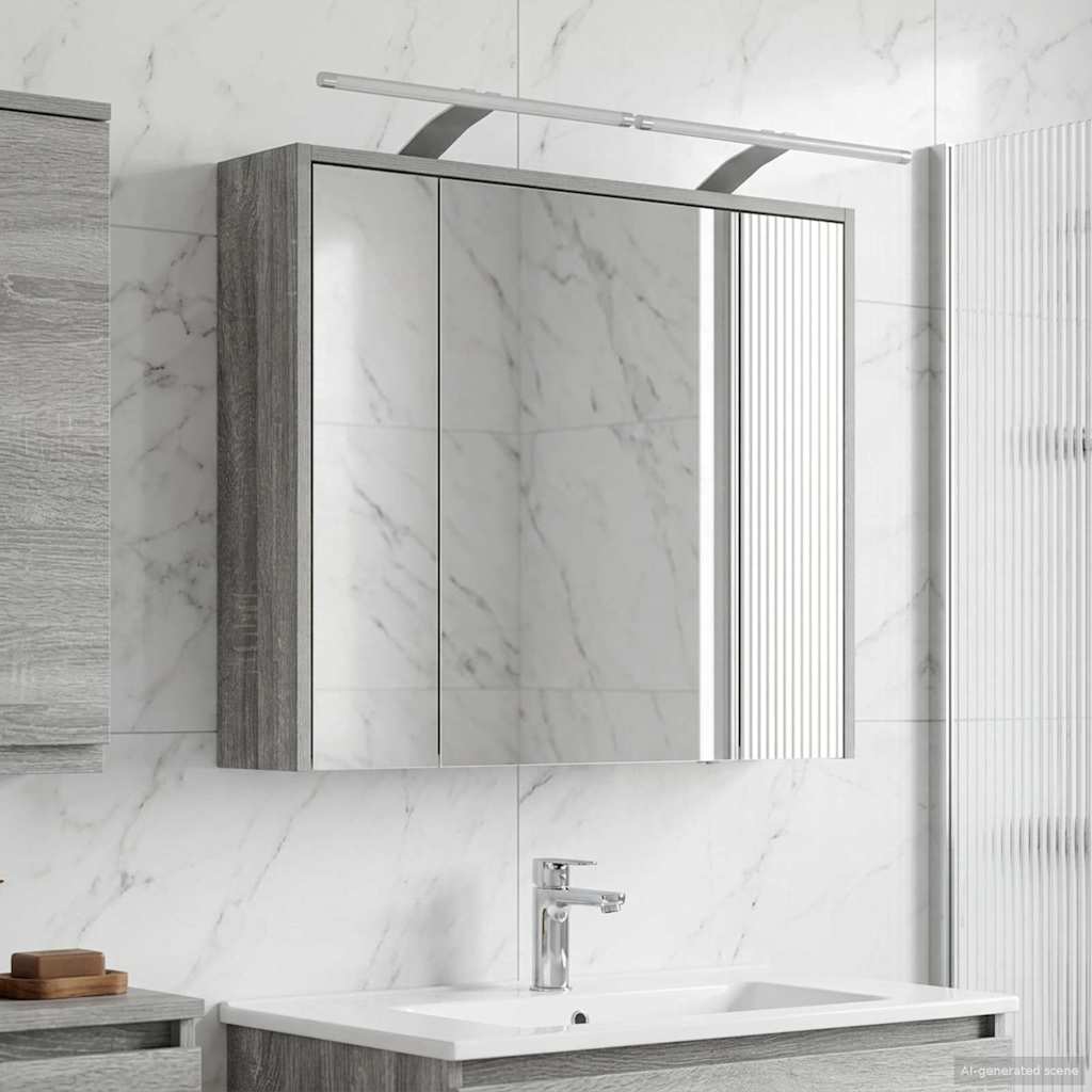 vidaXL Badkamer spiegelkast Wit 43 x 16 x 62.5 cm Bewerkt hout