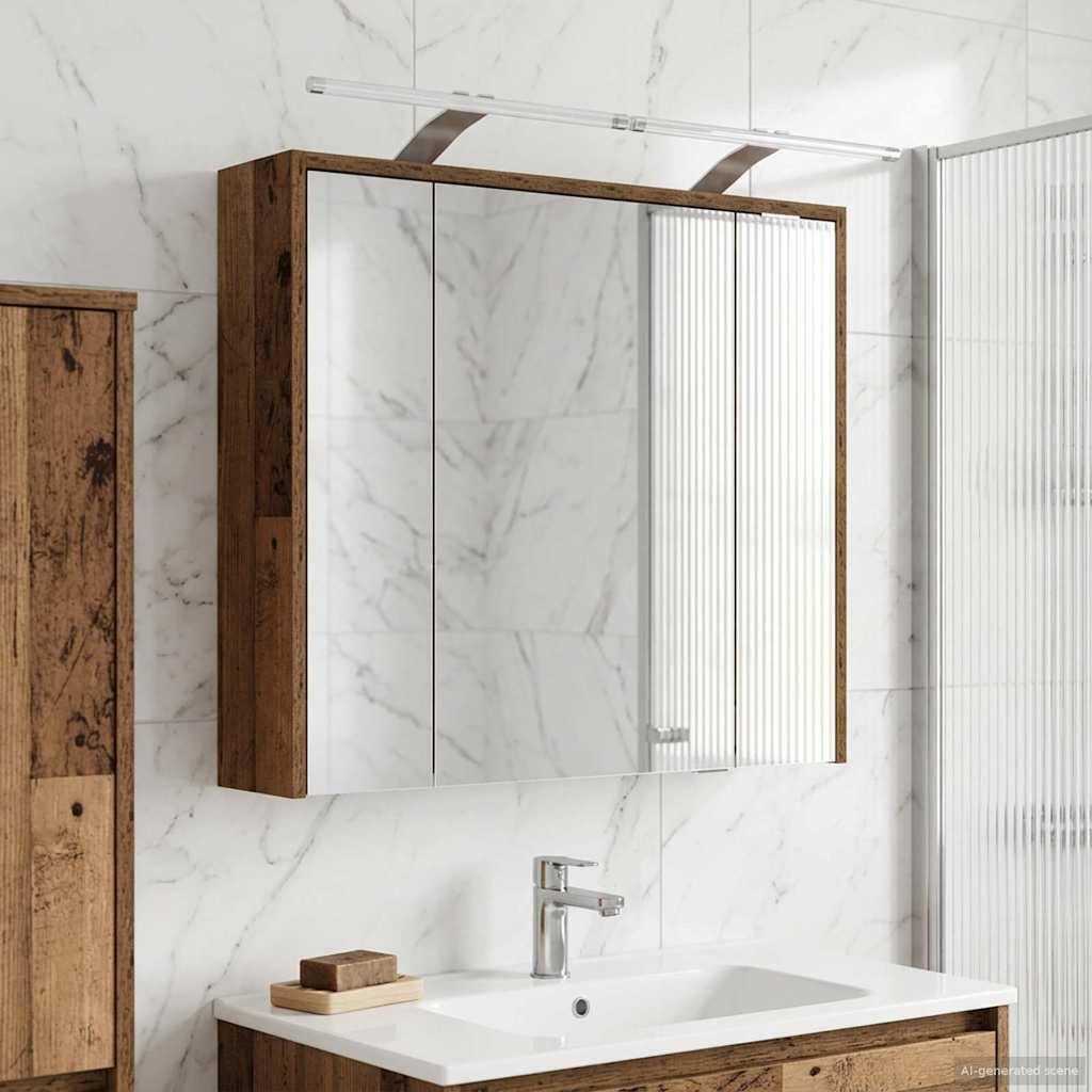 vidaXL Badkamer spiegelkast Wit 43 x 16 x 62.5 cm Bewerkt hout