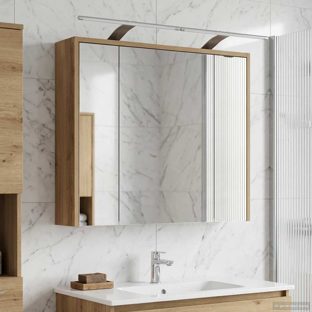 vidaXL Badkamer spiegelkast Wit 43 x 16 x 62.5 cm Bewerkt hout