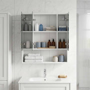 vidaXL Badkamer spiegelkast Wit 60 x 14.5 x 70 cm Bewerkt hout