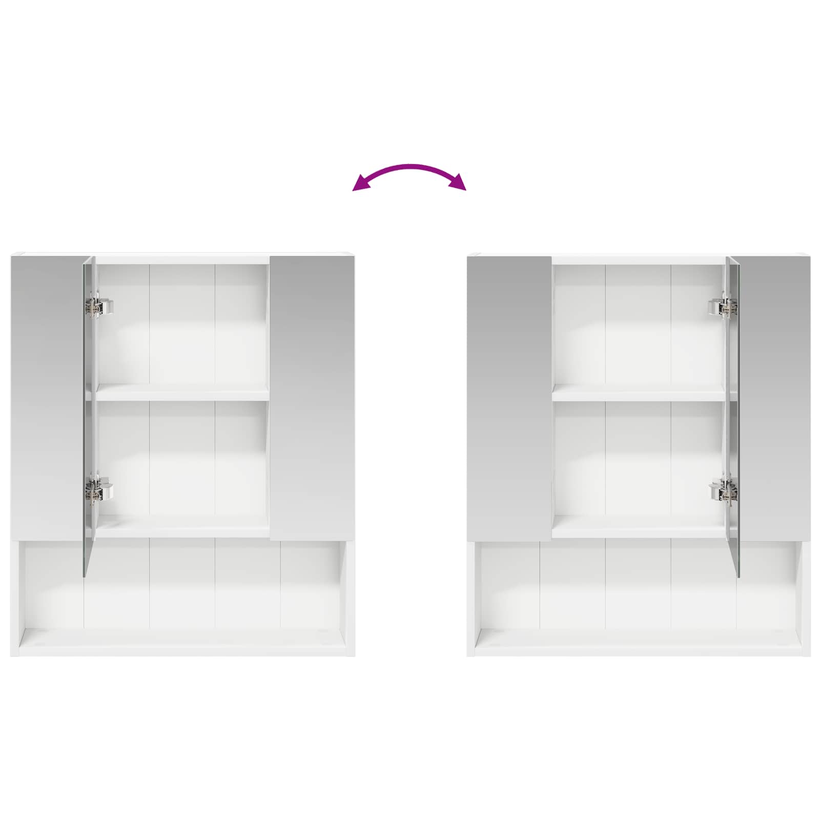 vidaXL Badkamer spiegelkast Wit 60 x 14.5 x 70 cm Bewerkt hout